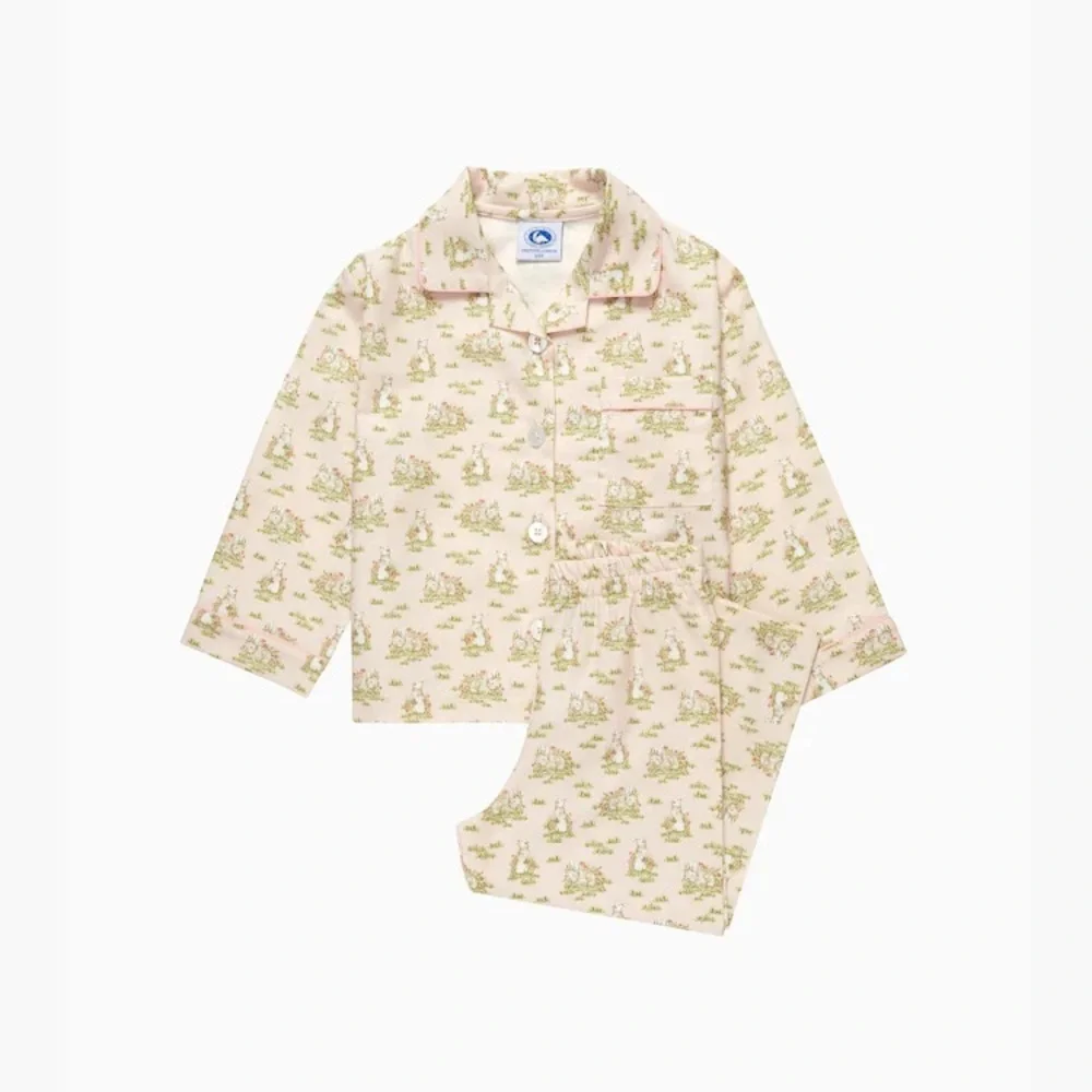 Trotters London 4 5 Pastel Pink Beatrice Bunny Cotton Pajama Sleep‎ Set Easter